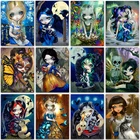 Алмазная 5D картина сделай сам, девушка-вампир, мультяшный призрак, полноразмерная и круглая вышивка, мозаика из страз, украшение для дома