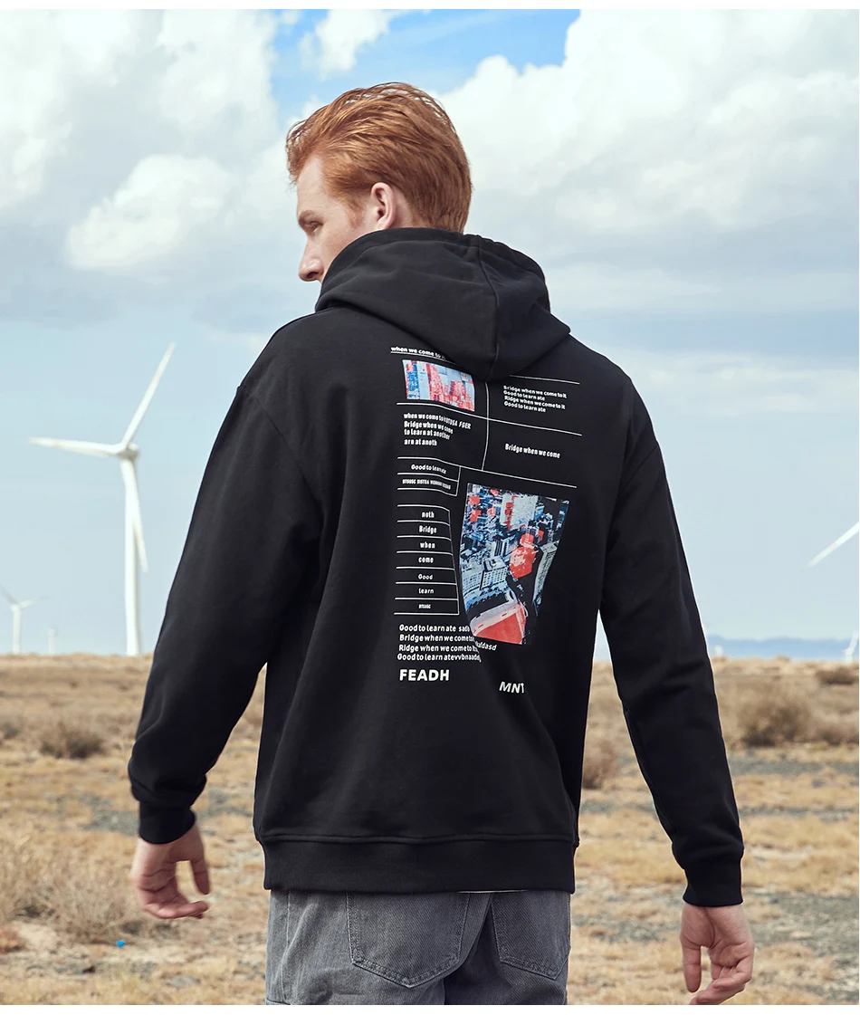 Pioneer Camp новые осенние мужские толстовки с капюшоном с модным принтом Повседневная хлопковая одежда с капюшоном Мужские брендовые толстовки AWY901551A