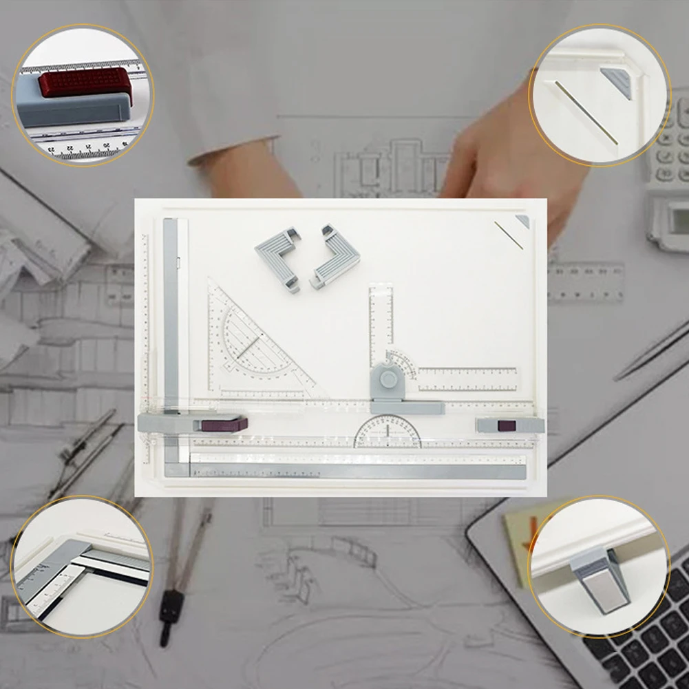 A3 Graphics Table For Kids Portable With Clear Rule Gift Multifunctional Tools Parallel Motion Drawing Board Adjustable Painting |