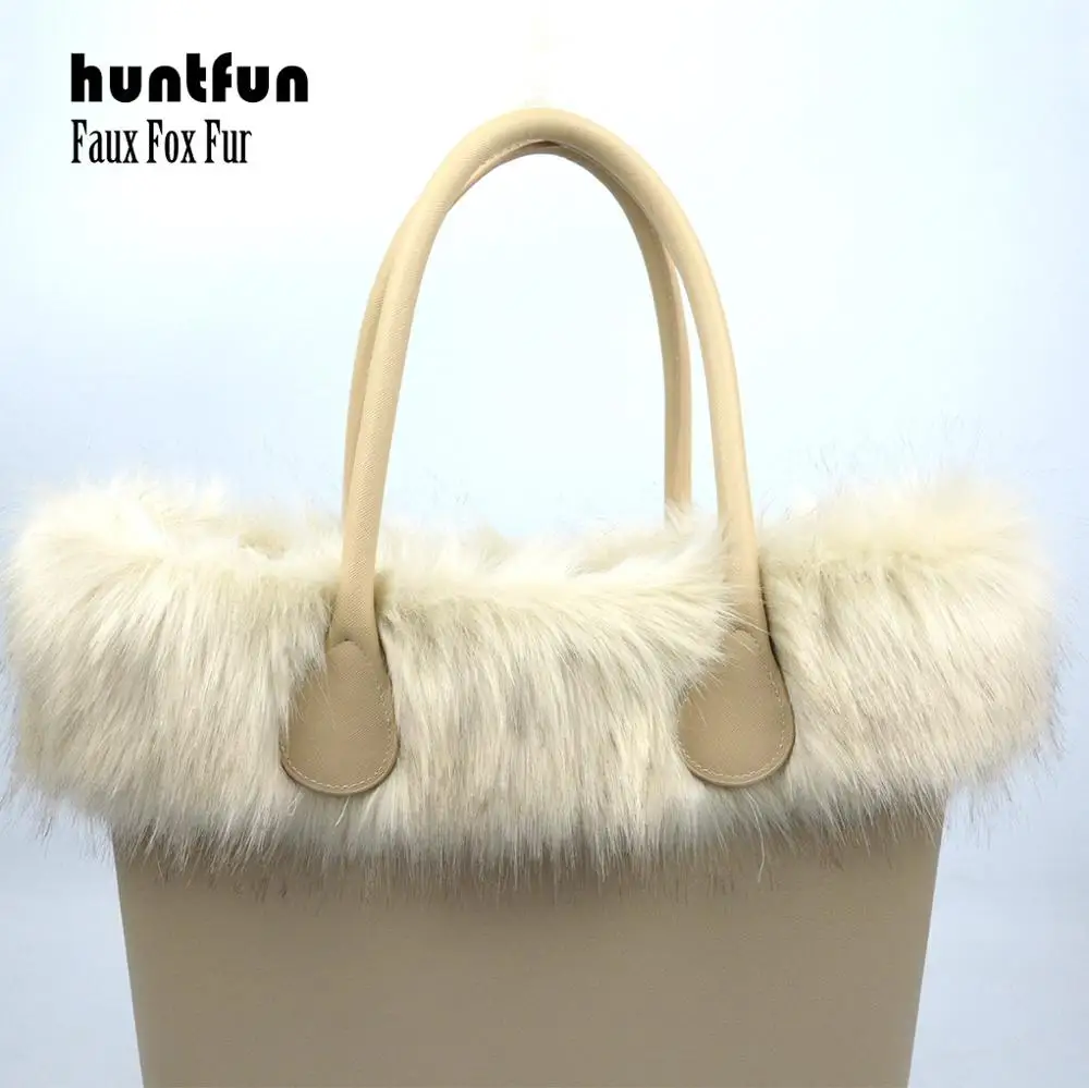 Женская сумка huntfun из искусственного меха бежевая плюшевая отделка для O Bag