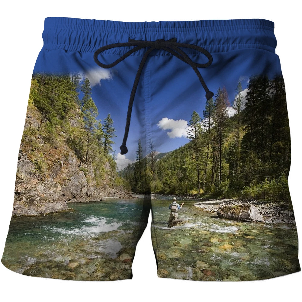 

2021 Tropical Fish HD 3D Swimming trunks shorts Mens Funny Fishing Bermuda Breathe Men's Boys Beach pants Sport shorts Top Size