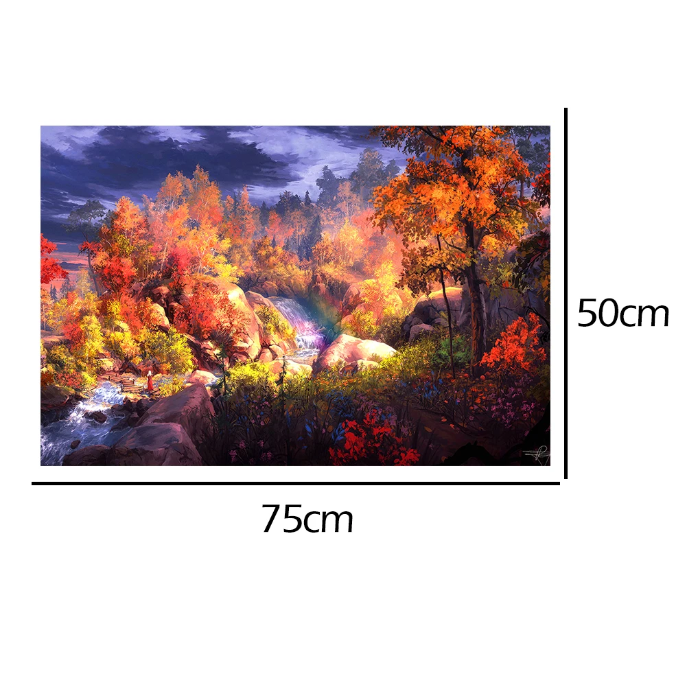

1000pcs DIY Forest Puzzle Toys Kids Adults Paper Jigsaw Autumn Assembling Decor Children Portable Interactive Present