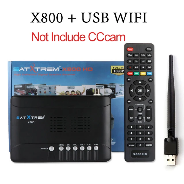 Черный Satxtrem X800 HD DVB-S2 спутниковый ресивер ccam espana 8 линия на 1 год Европа отдельный декодер тв рецептор ccam Испания PK X800S HD - Цвет: Черный