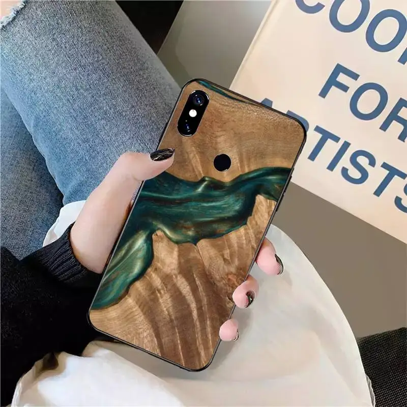 

Wood Resin art pattern Phone Case For Xiaomi Redmi note 7 8 9 t max3 s 10 pro lite coque funda shell cover