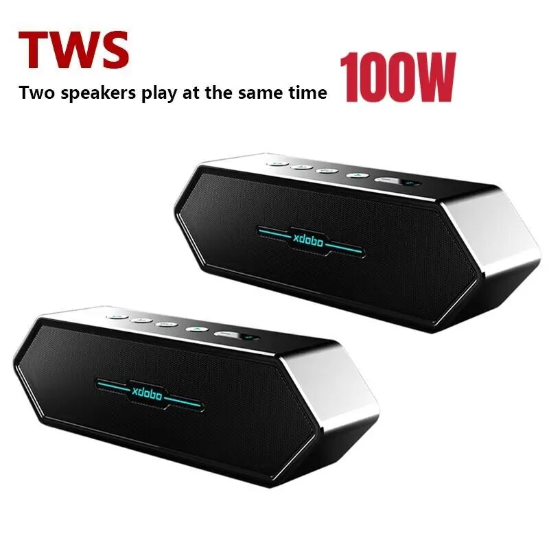

100W High-Power Dual-Machine Interconnection TWS Stereo Bluetooth Speaker High-fidelity Home Theater Subwoofer Game Loudspeaker