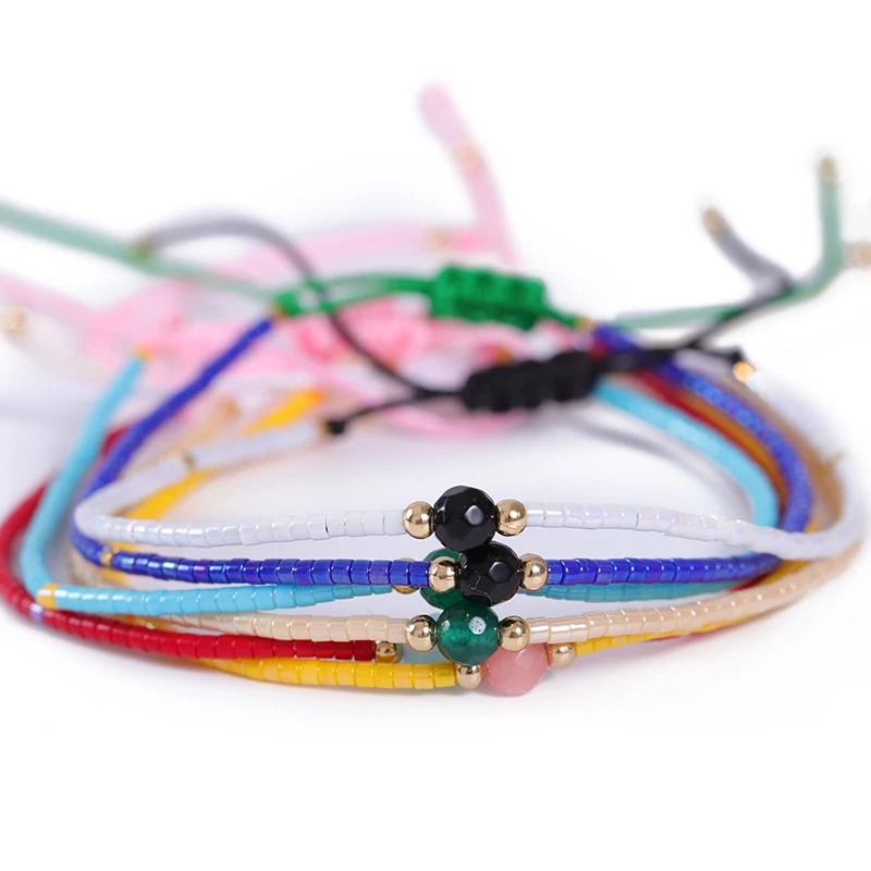 G.YCX Boho Delica Miyuki Seed Beads Bracelet for Women Men Lovely Handmade Woven Candy Color Bracelets Summer Beach Jewelry | Украшения и