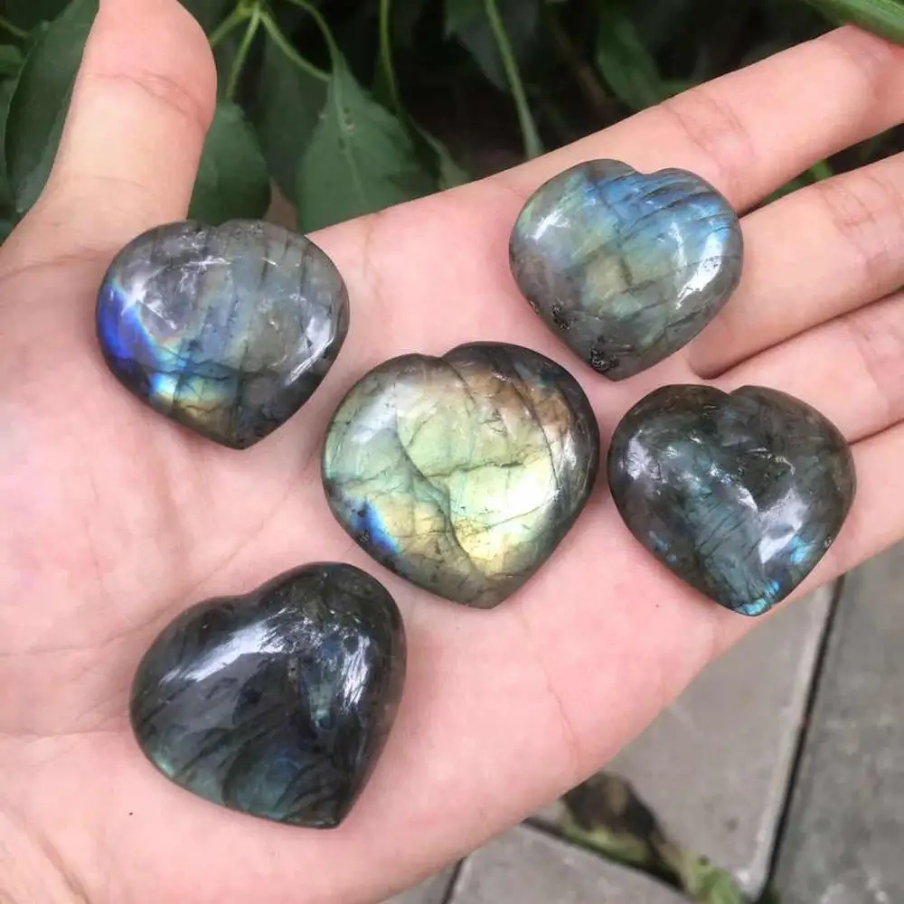 

1PC Natural Labradorite Crystal Healing Ornaments Blue Yellow Calcite Polished Natural Quartz Reiki Ore Minera