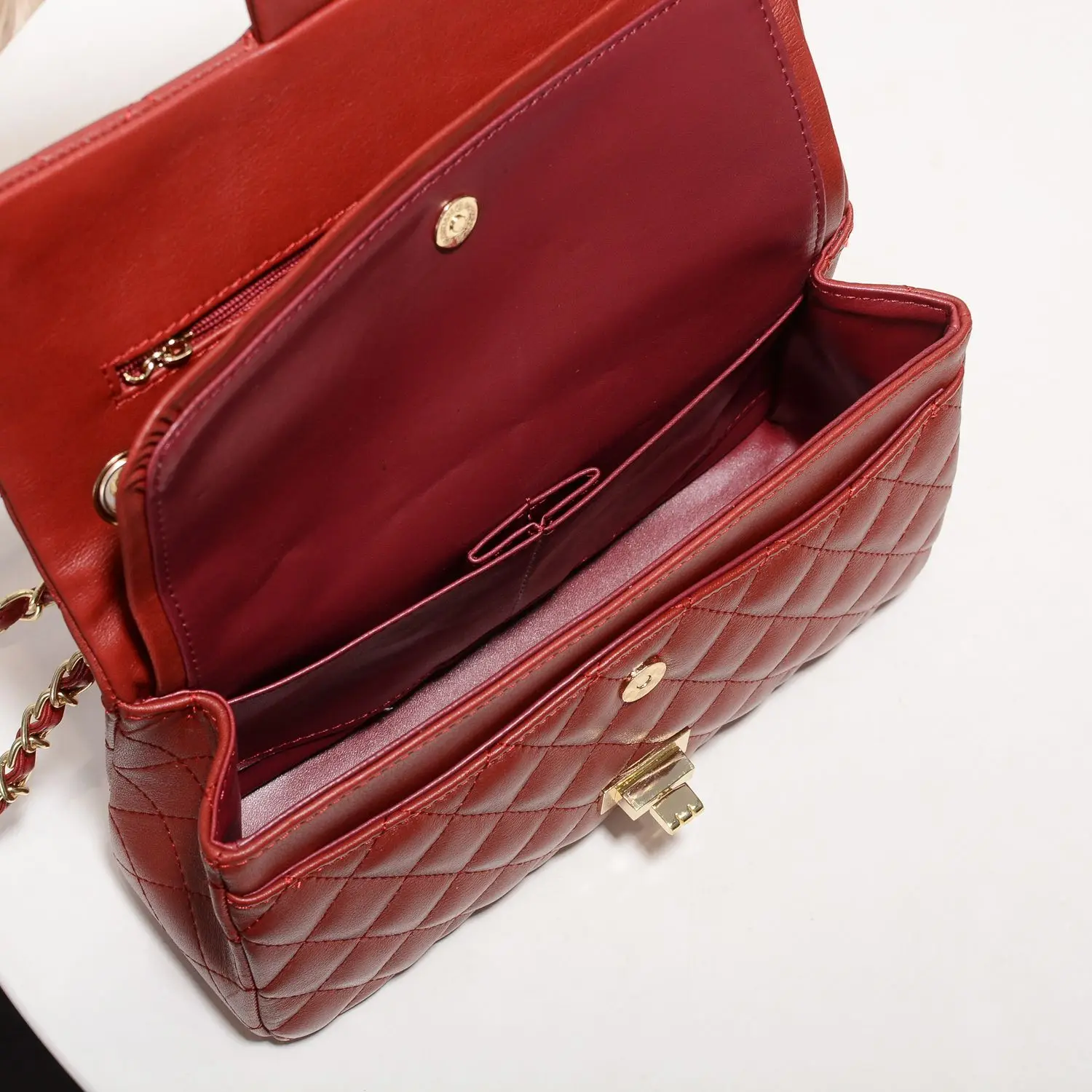 

Leather rhomboid chain 2021 new handbag for women with high fashion, all-mat