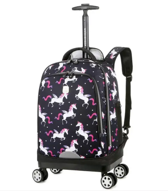 Дорожный рюкзак Weishengda на колесиках, детский дорожный ранец на колесиках, школьный портфель