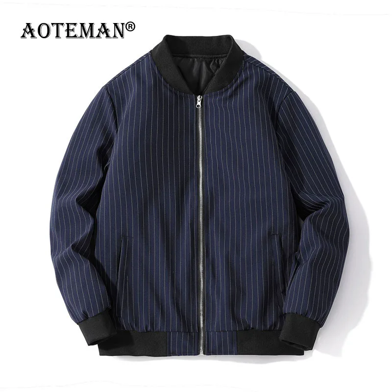 

Men Bomber Jackets Baseball Coat Male Sport Stripe Jacket Casual Warm Parkas Overalls Men Clothing Fashion Winter Outwears LM277