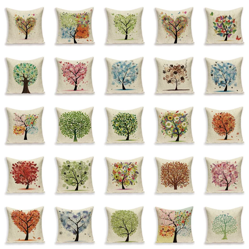 Марокканские Чехлы для подушек сезон с деревьями декоративный чехол домашнего