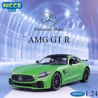 welly 124 mercedes benz amg gt r alloy metal diecast cars model inital toy car children boy toys collection toys tools gift