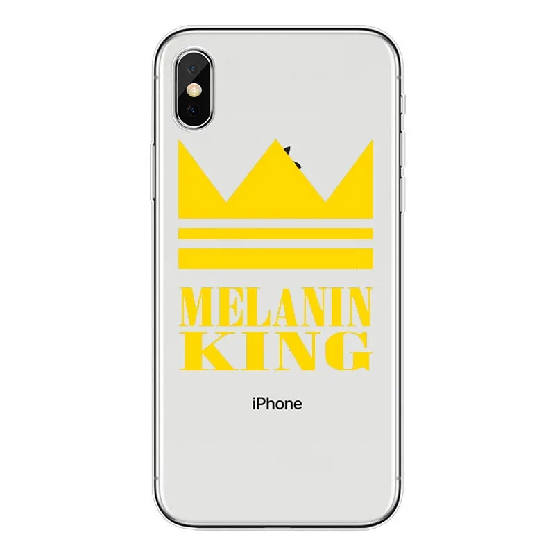 Melanin Poppin Queen Phone Case For iPhone 7 5S SE 6s 8Plus Art Black Girl Magic rock Soft TPU Silicone Cover Xs | Мобильные