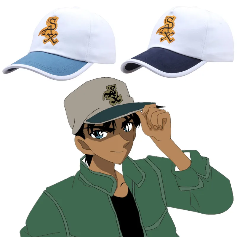 Anime Detective Conan Case Closed Hattori Heiji Cosplay Hat Cotton Blend Embroidery Baseball Cap Adjustable Prop