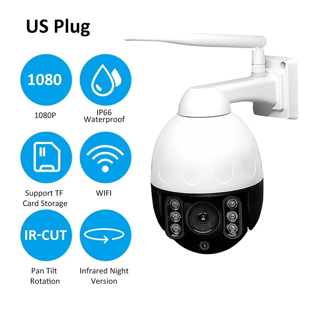 PTZ 1080P IP Камера Wi Fi мини Скорость купольная камера с инфракрасным ночным версия
