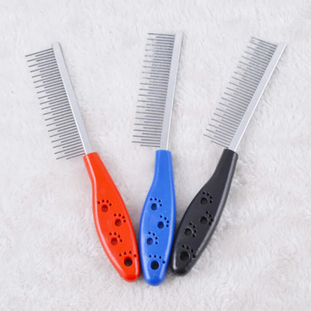 

Pet Dog Cat Metal Double Row Teeth Brush Grooming Hair Comb Rake Tool Useful