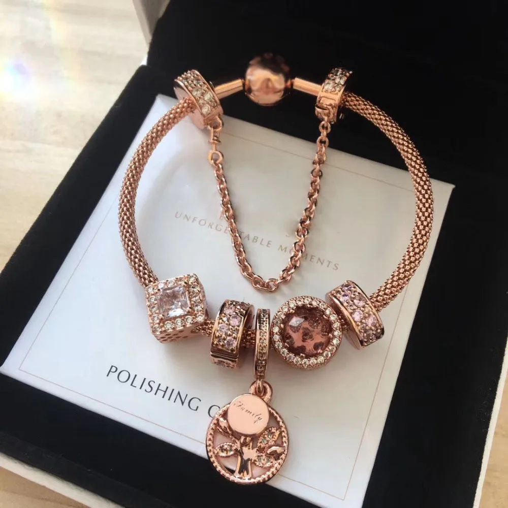 LIDU 100%925 Silver And High Quality Pandoras Classic Bracelet Plated With Rose Gold Free Mail Manufacturer Wholesale - купить по