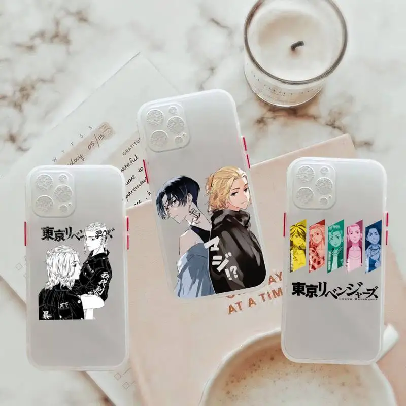 

tokyo revengers Phone Case For iPhone 12 11 Mini Pro XR XS Max 7 8 Plus X Matte transparent White Cover