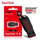 Оригинальный USB-флеш-накопитель SanDisk Cruzer Blade CZ50, 128 ГБ, 64 ГБ, 32 ГБ, 16 ГБ, флеш-накопитель USB 2,0, поддержка официальной проверки