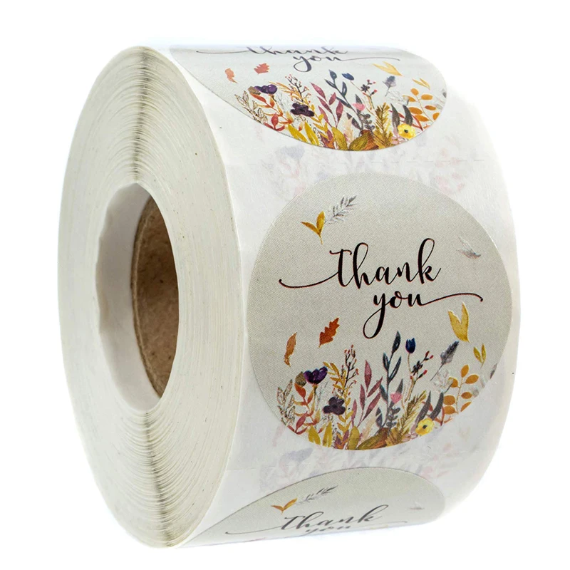 500 шт в рулоне цветок благодарим вас наклейки конверт этикетки для печати