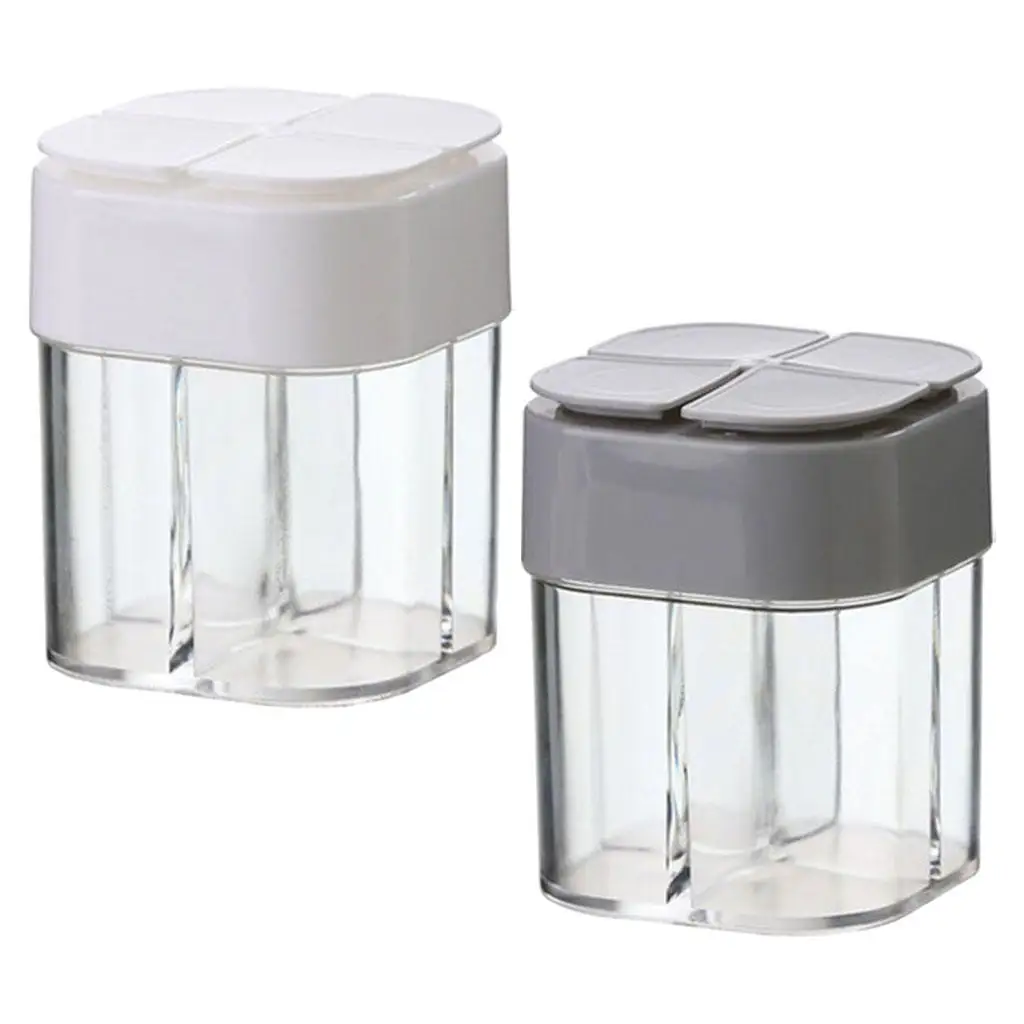 

Прозрачный портативный шейкер для специй с четырьмя отделениями