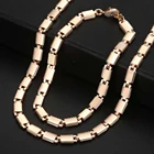 Комплект женских ювелирных изделий из розового золота 585 пробы, цепочка, браслет, ожерелье, светильник Прямая поставка, ювелирные изделия 5 мм, DCS08