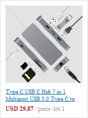 7-в-1 Тип C концентратор мульти Порты и разъёмы HDMI адаптер Ethernet Порты и разъёмы с 2 портами(стандарт 3,0 Порты с 60WPower доставки для macbookand более USB C концентратор, Лидер продаж