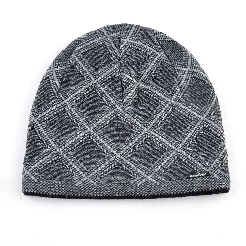 Новинка модные вязаные шапки в клетку облегающие Мужская Уличная одежда шапка