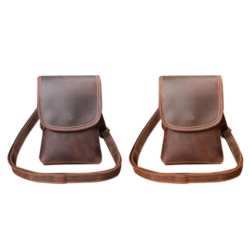 

Сумка через плечо из воловьей кожи, модная мини поясная сумка для мужчин, винтажная сумка ручной работы с ремнем