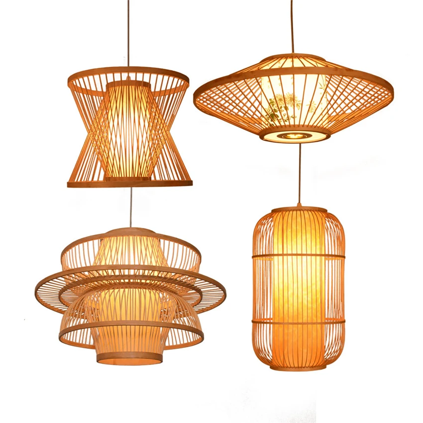 

Chinese Retro Wood E27 Pendant Lights Lighting Loft Home Interior Decoration Bamboo Wooden Pendant Lamp Luminaire Hanging Lamp