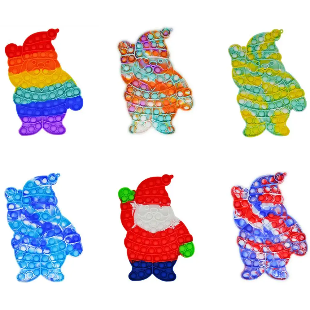 

Christmas Fidgets Toy Silicone Santa Claus Push Bubble Antistress Toy Puzzle Stress Relief Sensory Toy Christmas Gift For Kids
