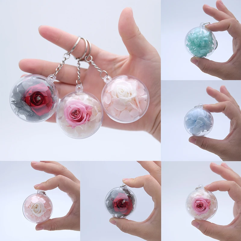 

1PCS Men and Women Mini Preserved Flower Rose Bag Car Pendant Event Party Gift Gift Keychain S78