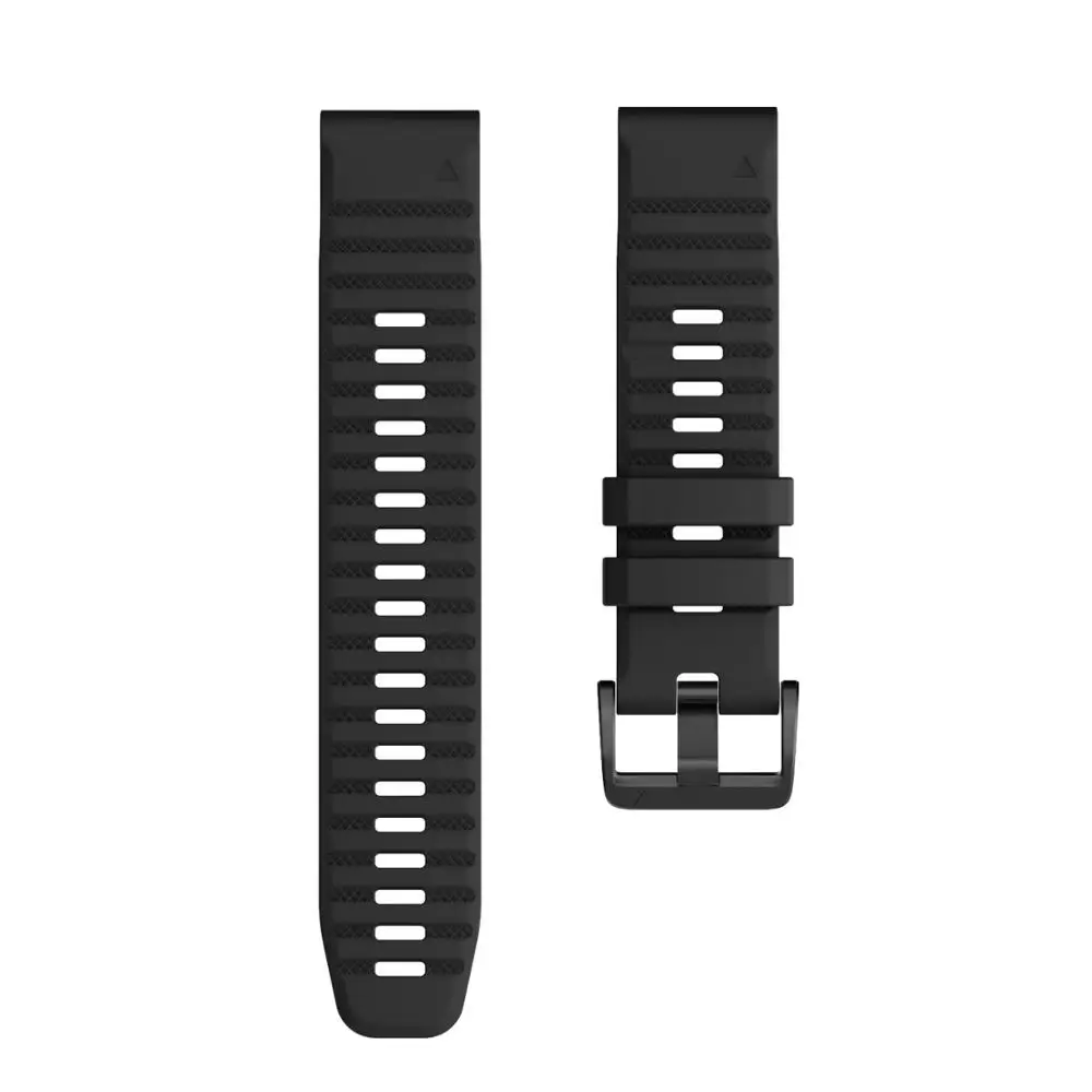 26 мм 22 мм ремешок для смарт-часов Garmin Fenix 6X/6X Pro/5X/3 мягкий силиконовый ремешок с быстрой регулировкой для Garmin Fenix 6/6 pro/5/5 Plus Аксессуары - Цвет ремешка: Black