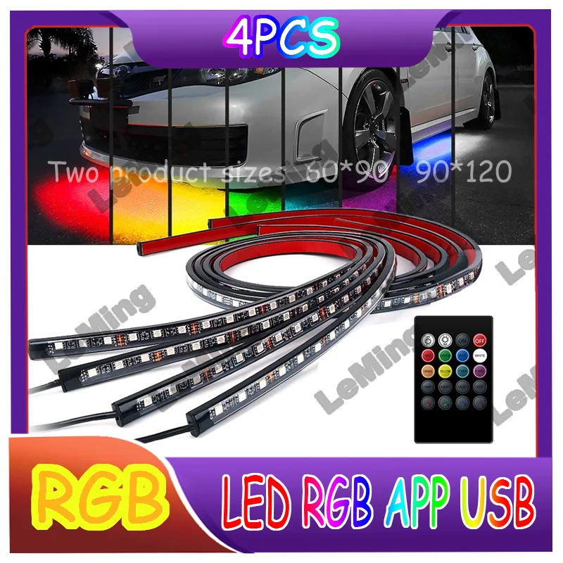 

LeMing Car Chassis lights Remote /APP Control RGB LED Neon Lights Auto Decorative Ambient Atmosphere Lamp