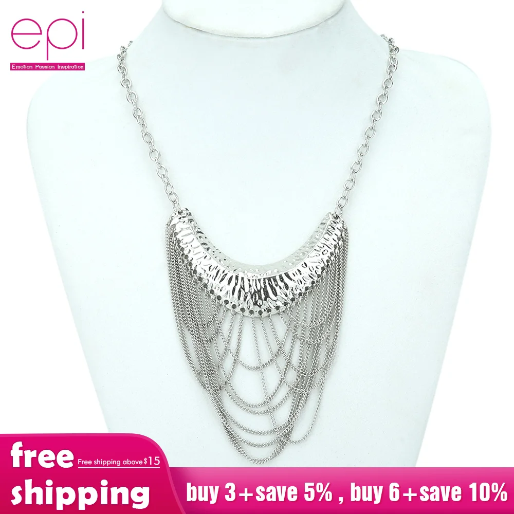 EPI 2019 модный бренд большой тканый длинный воротник с кисточками колье ожерелье на