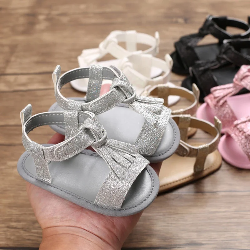 

2021 Baby Girls Boys Soft Sole Tassels Shoes Baby Toddler Prewalker Sandals For Newborn 0-18M Clothes