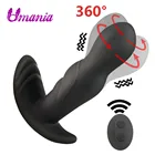 Анальная пробка-вибратор, силиконовый массажер простаты, вращающийся на 360 градусов, Анальная пробка, вибрирующий секс-игрушки для мужчин для стимуляции точки G