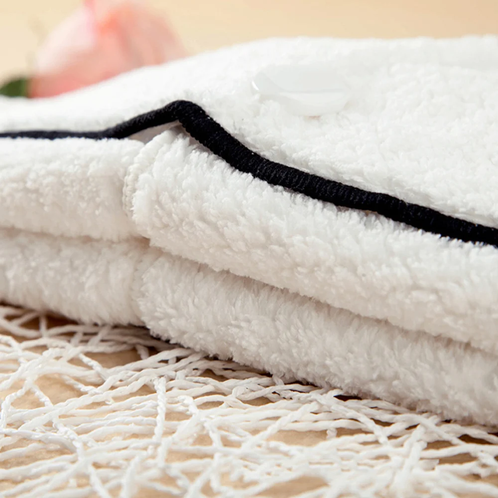 

2 Pcs Hair Drying Hat Shower Cap Absorbent MicronNon-Slip Polyester YarnQuickly Dry Hair Cap Spa Caps Drying Wrap