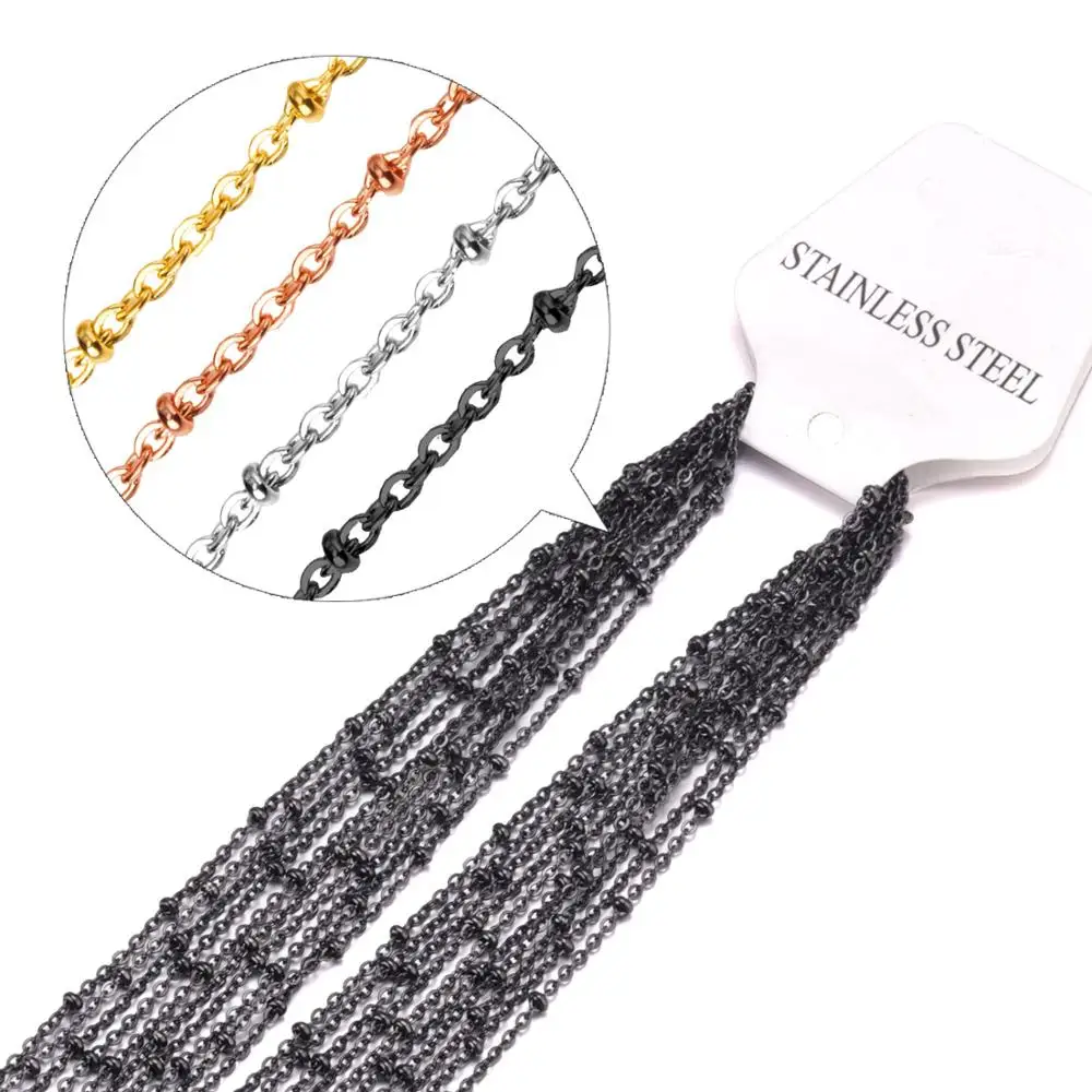 LUXUKISSKIDS 10 шт./лот золото/сталь оптовая продажа ожерелья цепочки из бисера 45 60 см