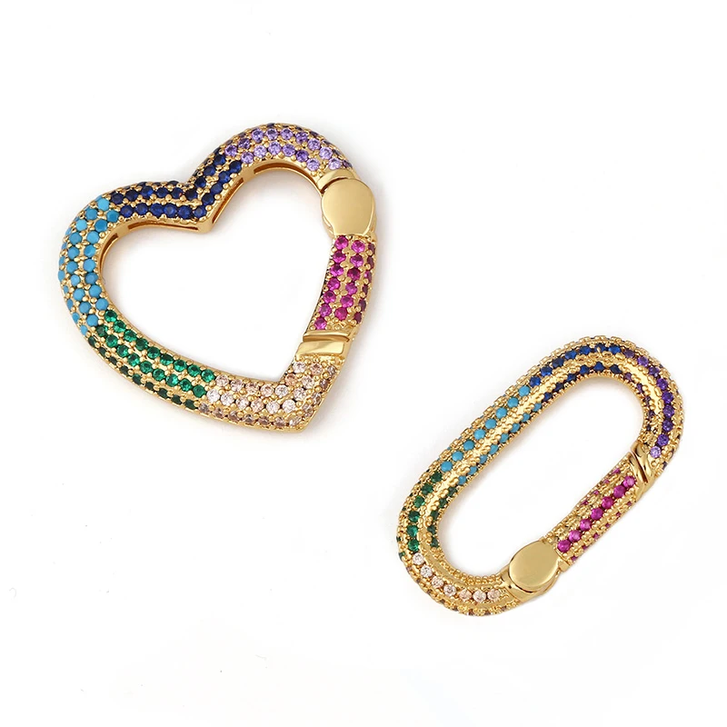 OCESRIO Радуга DIY кулон карабин овальный сердце Винт застежки украшение для сетки