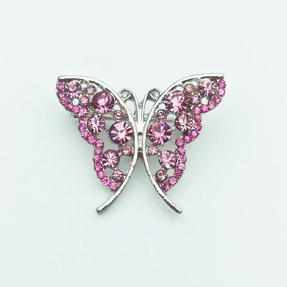 Fancy Quality Crystal Rhinestone Butterfly Brooch for Women Elegant Trendy Lady Pin Scarf Wedding Christmas Business Gift | Украшения и