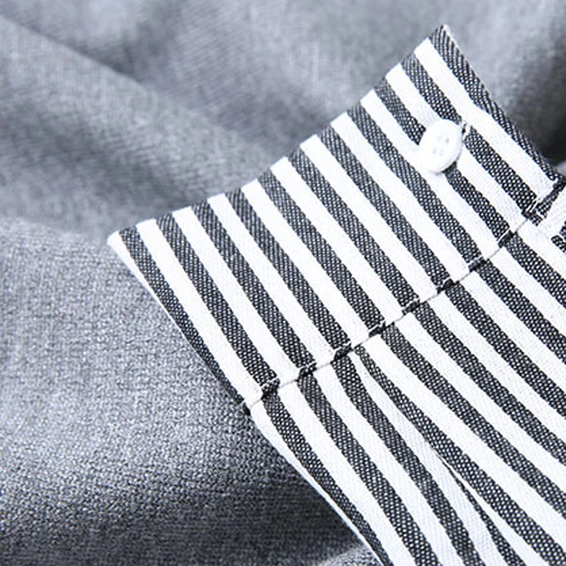 

Women Dress Knit Vestidos Casual Loose Preppy Style Long Fashion Stripes Sleeve Patchwork 2-in1 Dress B01261121
