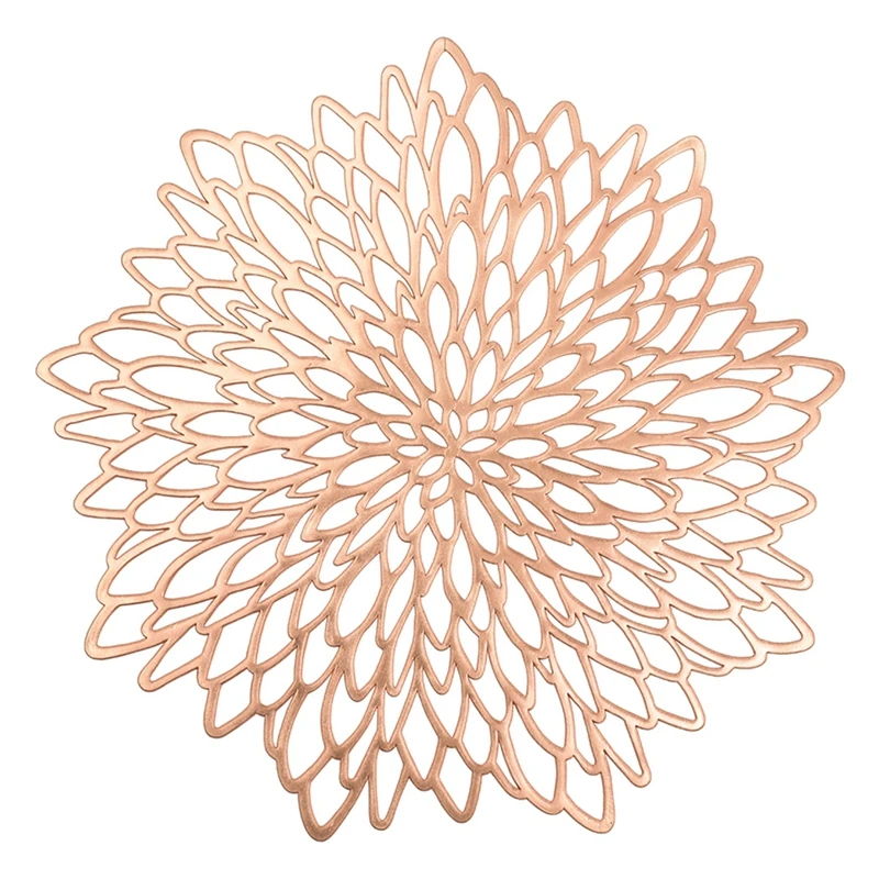 

Pressed Vinyl Placemat Universal Hollow Table Placemat Heat Insulation Non-Slip Tablemat Coaster Dining Mat For Home