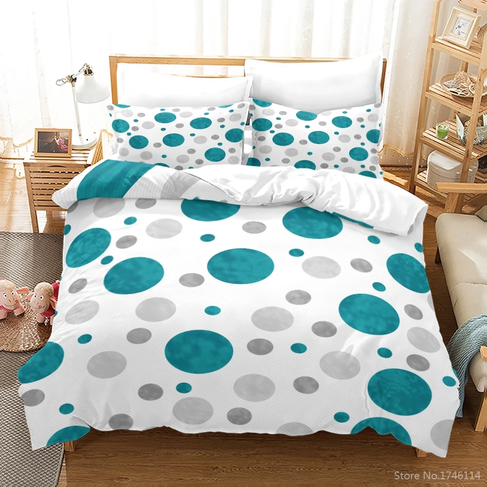 

Black and White Bedding Set White Dots 3D Printed Duvet Cover Set Soft Comforter Cover with Pillowcase Set Twin Full Queen King