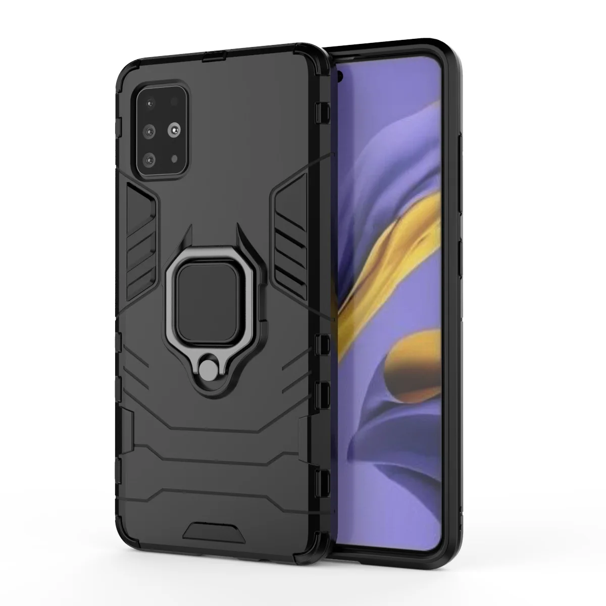 

Armor Shockproof Ring Holder Case For Samsung Galaxy A51 5G Hard PC Soft TPU Hybrid Rugged Back Cover