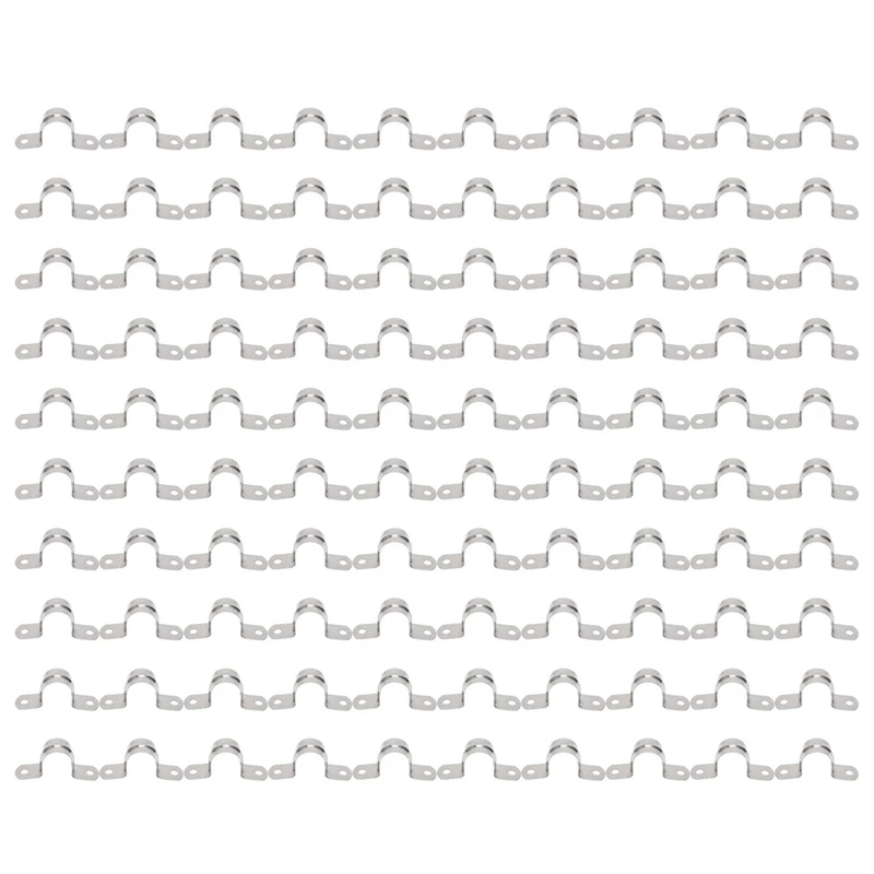 

100 Pieces of 25 MM 304 Stainless Steel U-Shaped Pipe Clamp with Detachable Fastener
