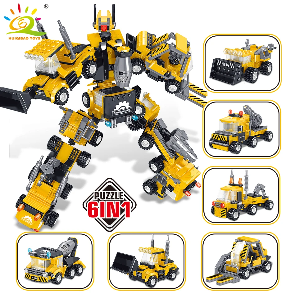Высокотехнологичные строительные блоки MOC 6 в 1 718 шт. инженерная трансформация