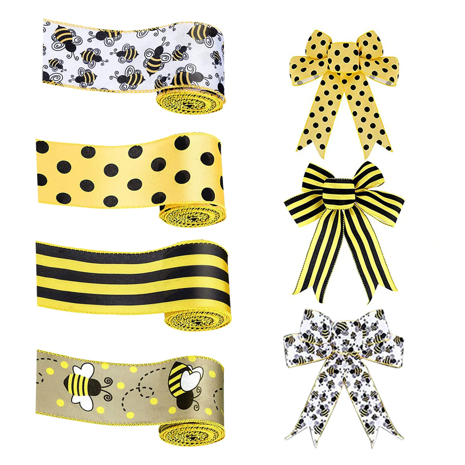 26 ярдов Шмель лента Проводная в горошек с вертикальной полосой | Дом и сад