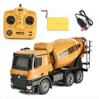 huina 1574 114 rc truck alloy remote control mixer truck rc concrete engineering car light construction vehicle toys for kid