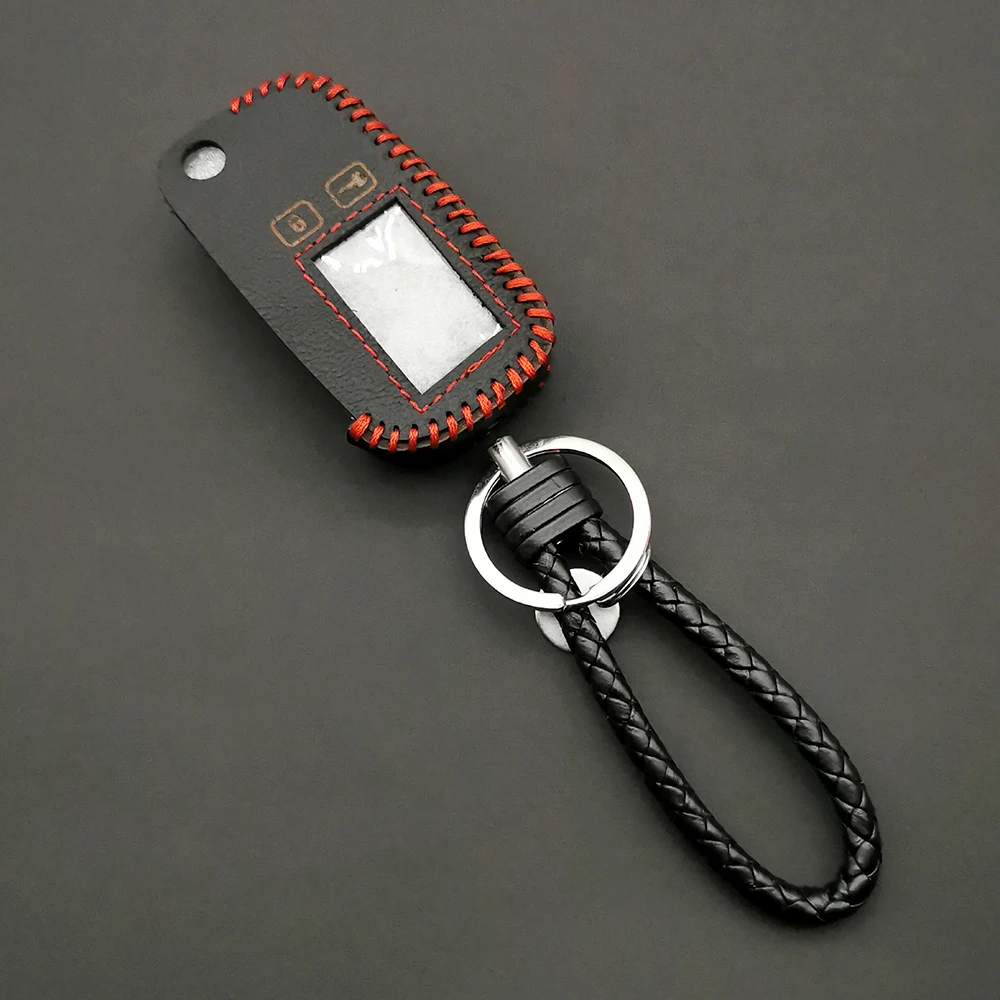 

High Quality Leather Key Case for Tomahawk TW9010 TW9020 TW9030 Uncut Blade Fob Cover TW 9010 Folding Car Flip Remote